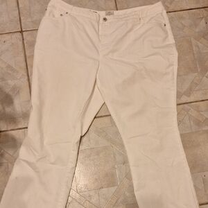q St Johns Bay Solid White Boot Cut Stretch Jeans Size 22W